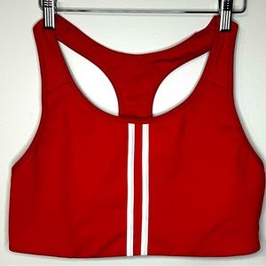 #139 Old Navy Active Red with White Stripes Sports Bra